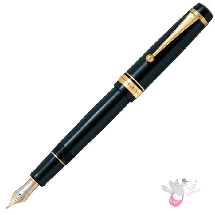 PILOT Custom Urushi 845 Fountain Pen (18ct Gold Nib, Con-70) - Black - Double Broad (BB) Nib