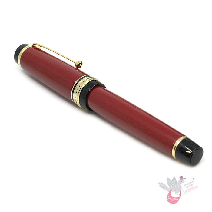 PILOT Custom Urushi Fountain Pen (18ct Gold Nib, Con-70) - Red - Broad Nib