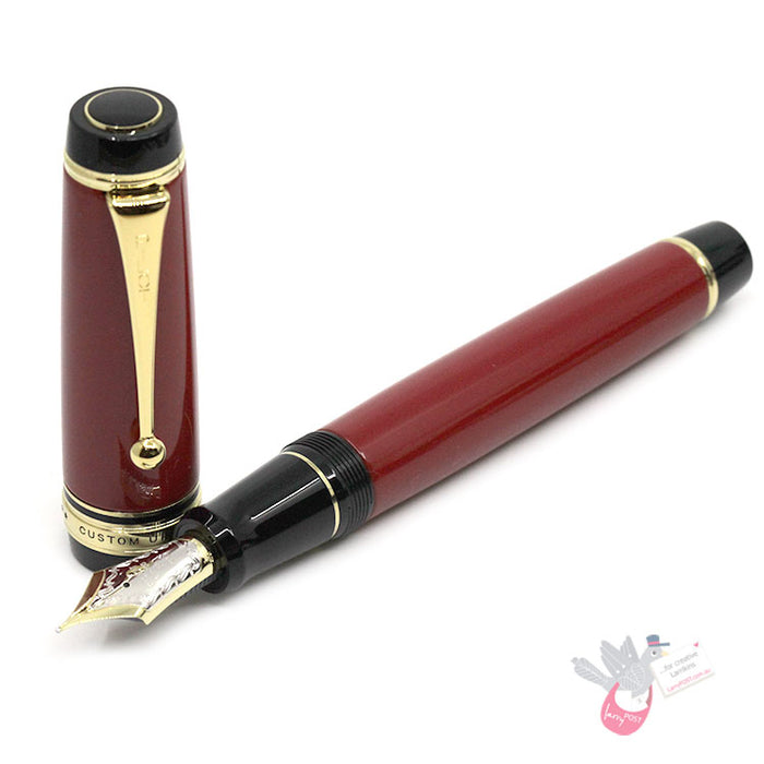 PILOT Custom Urushi Fountain Pen (18ct Gold Nib, Con-70) - Red - Broad Nib