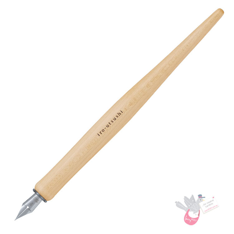 PILOT Iro-Utsushi Dip Pen - Natural Wooden Nib Holder with Stainless Steel Nib (14.4cm length) - Fine Nib