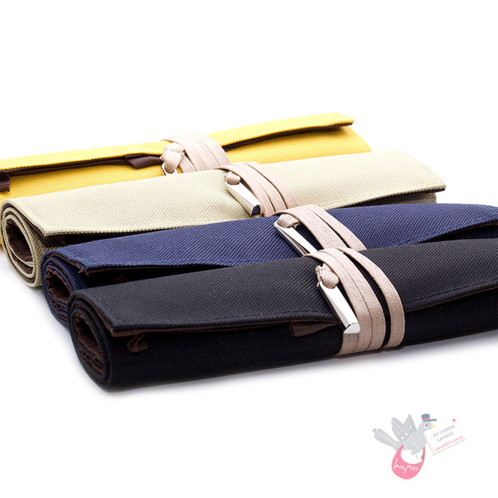 PILOT Canvas Pen Wrap - 6 Pen + Zip Pouch - Beige