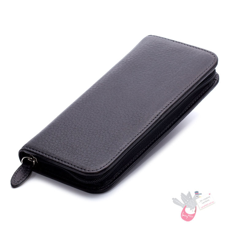 PILOT Pensemble Leather Zip Pen Case - 3 Pens - Black