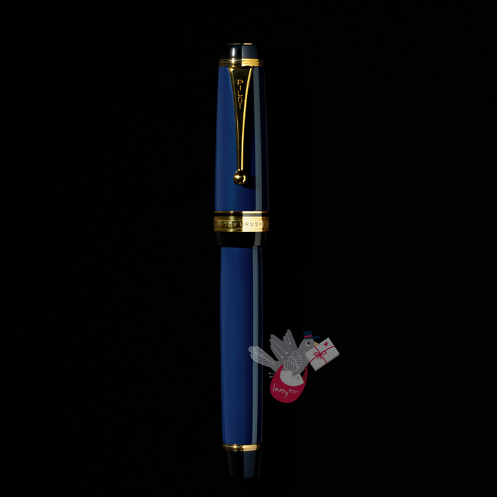 PILOT Custom Urushi Fountain Pen (18ct Gold Nib, Con-70) - Konjo (Blue) - Broad Nib