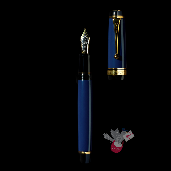 PILOT Custom Urushi Fountain Pen (18ct Gold Nib, Con-70) - Konjo (Blue) - Broad Nib