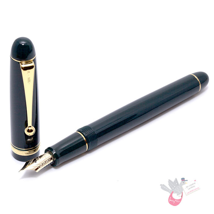 PILOT Custom 74 Fountain Pen (14ct Gold Nib, Con-70) - Dark Green - Extra Fine Nib
