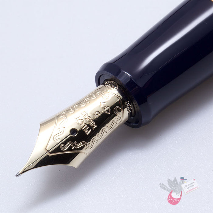 PILOT Custom 74 Fountain Pen (14ct Gold Nib, Con-70) - Dark Blue - Fine Nib