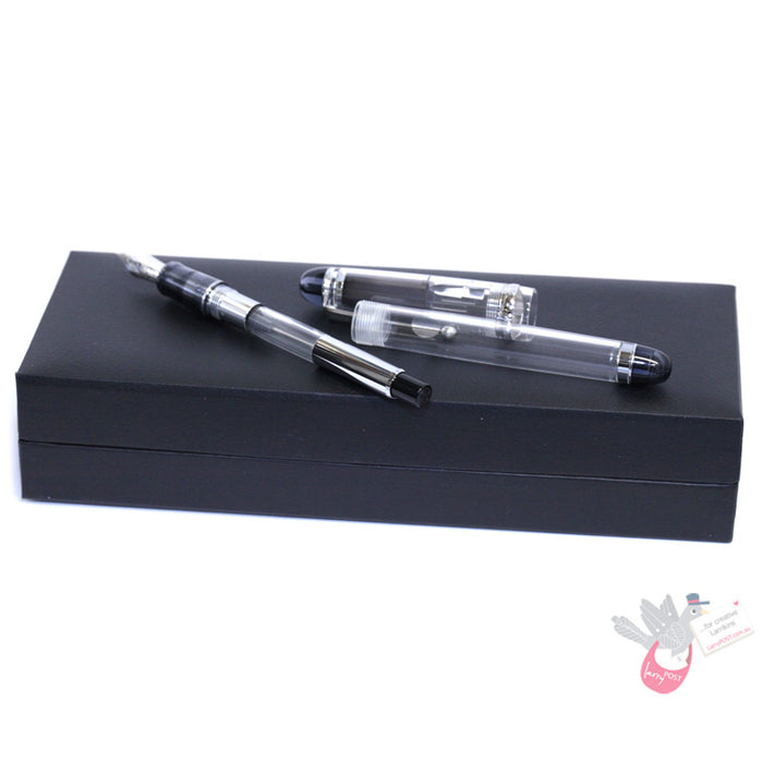 PILOT Custom 74 Fountain Pen (14ct Gold Nib, Con-70) - Clear - Fine Nib