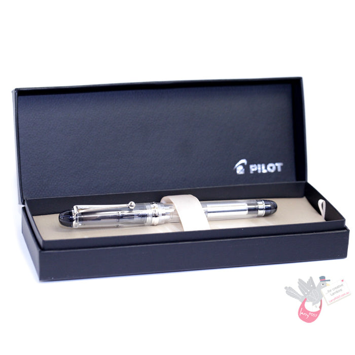 PILOT Custom 74 Fountain Pen (14ct Gold Nib, Con-70) - Clear - Fine Nib
