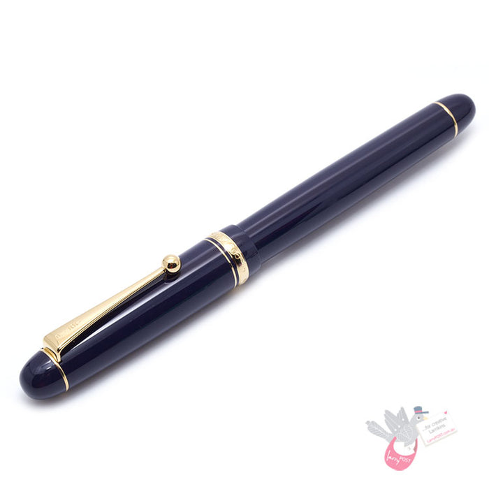 PILOT Custom 74 Fountain Pen (14ct Gold Nib, Con-70) - Dark Blue - Extra Fine Nib