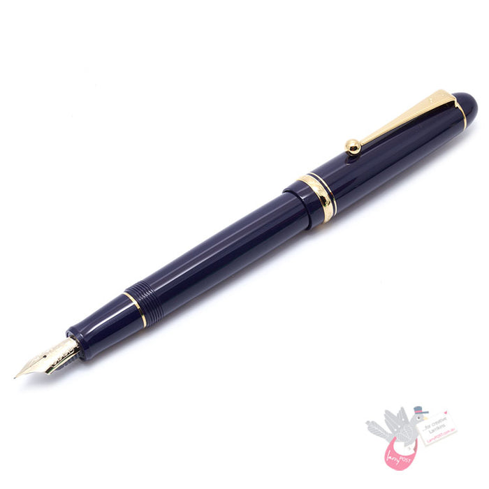 PILOT Custom 74 Fountain Pen (14ct Gold Nib, Con-70) - Dark Blue - Extra Fine Nib