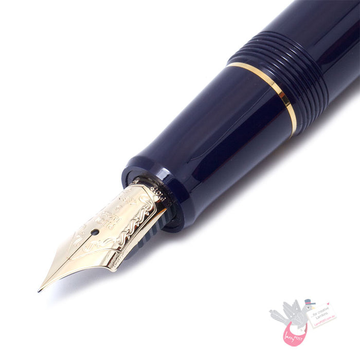 PILOT Custom 74 Fountain Pen (14ct Gold Nib, Con-70) - Dark Blue - Extra Fine Nib