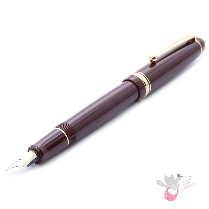 PILOT Custom 74 Fountain Pen (14ct Gold Nib, Con-70) - Dark Red - Extra Fine Nib