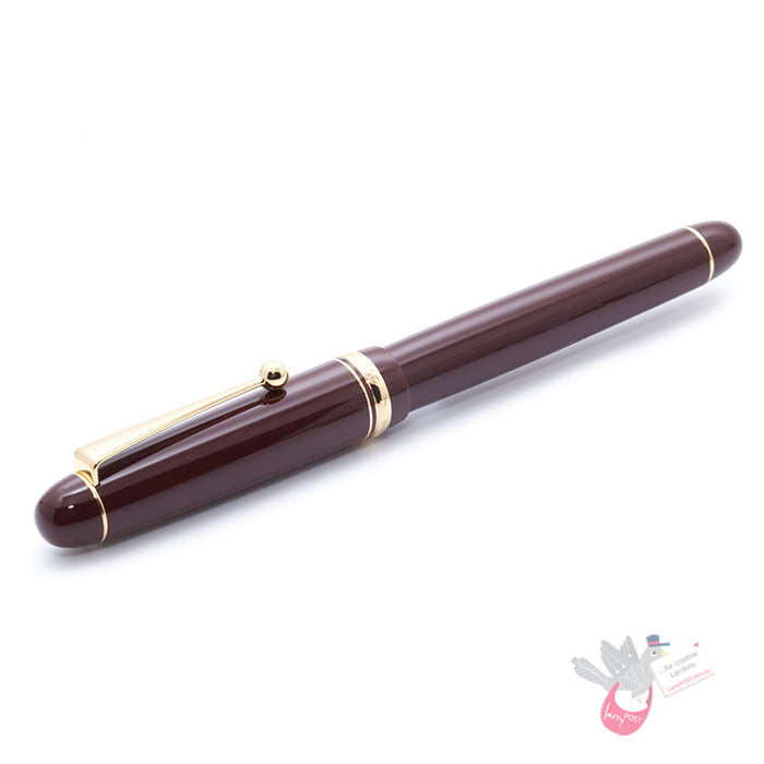 PILOT Custom 74 Fountain Pen (14ct Gold Nib, Con-70) - Dark Red - Extra Fine Nib