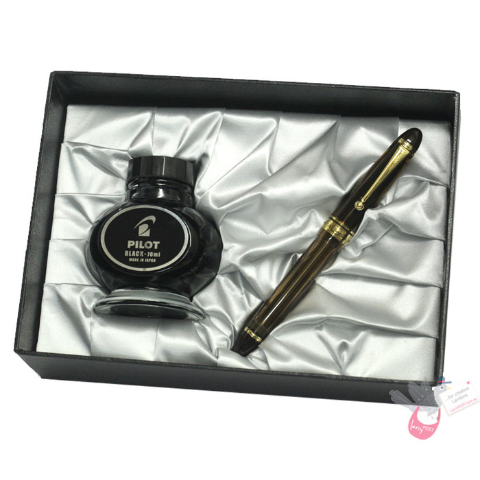 PILOT Custom 823 Fountain Pen (14ct Gold Nib, plunger vacuum) - Brown - Medium Nib