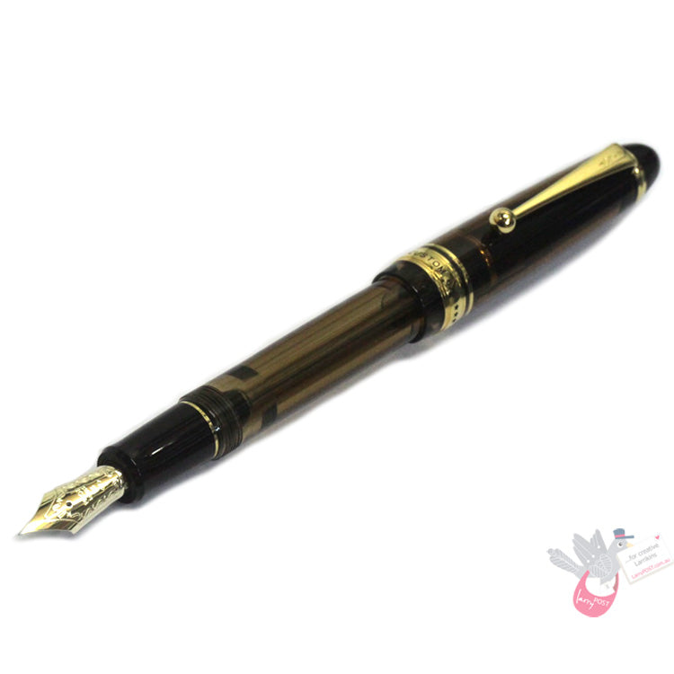 PILOT Custom 823 Fountain Pen (14ct Gold Nib, #15, vacuum fill) - Brown - Signature Nib