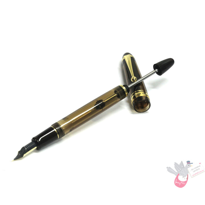 PILOT Custom 823 Fountain Pen (14ct Gold Nib, plunger vacuum) - Brown - Medium Nib