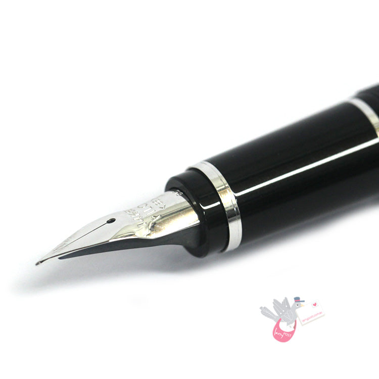 PILOT Metal Falcon Fountain Pen (14ct Gold Rhodium Plated Nib and Con-70) - Brown - Soft Broad Nib