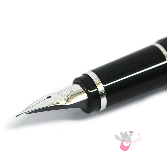 PILOT Metal Falcon Fountain Pen (14ct Gold Rhodium Plated Nib and Con-70) - Light Blue - Soft Fine Nib