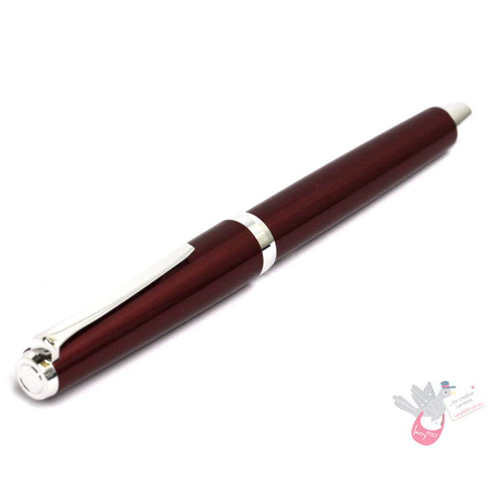 PILOT Metal Falcon Fountain Pen (14ct Gold Rhodium Plated Nib and Con-70) - Red - Soft Medium Nib