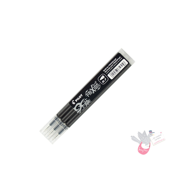 PILOT Frixion Erasable Gel Pen Refills - 0.7mm - Black - Pack 3