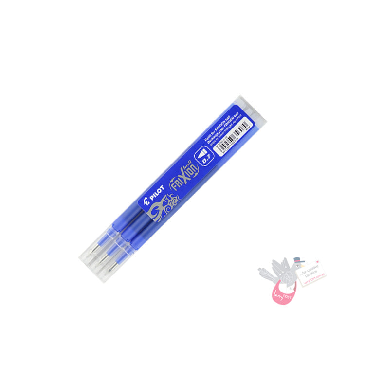 PILOT Frixion Erasable Gel Pen Refills - 0.7mm - Blue - Pack 3 