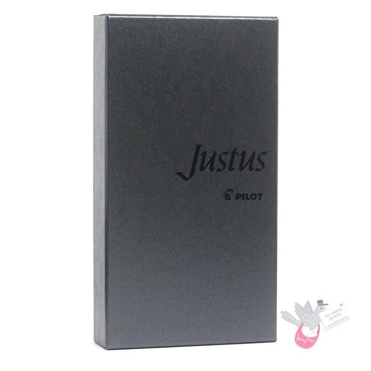 PILOT Justus 95 Fountain Pen (14ct Gold Adjustable Nib and Con-70) - Pinstripe Design - Black - Fine Nib