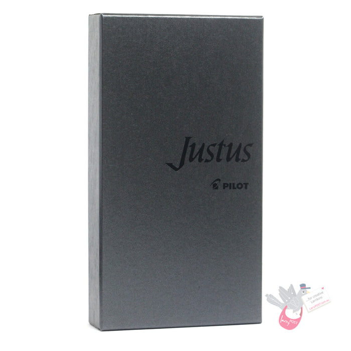 PILOT Justus 95 Fountain Pen (14ct Gold Adjustable Nib and Con-70) - Pinstripe Design - Black - Fine Medium Nib