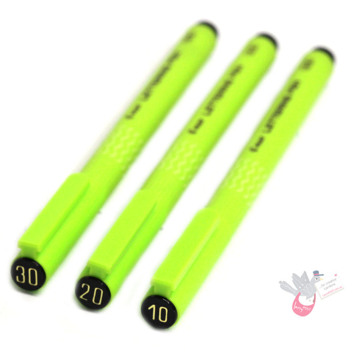 PILOT Lettering Pen - Black - 3 Pack (0.1mm. 2.0mm, 3.0mm)