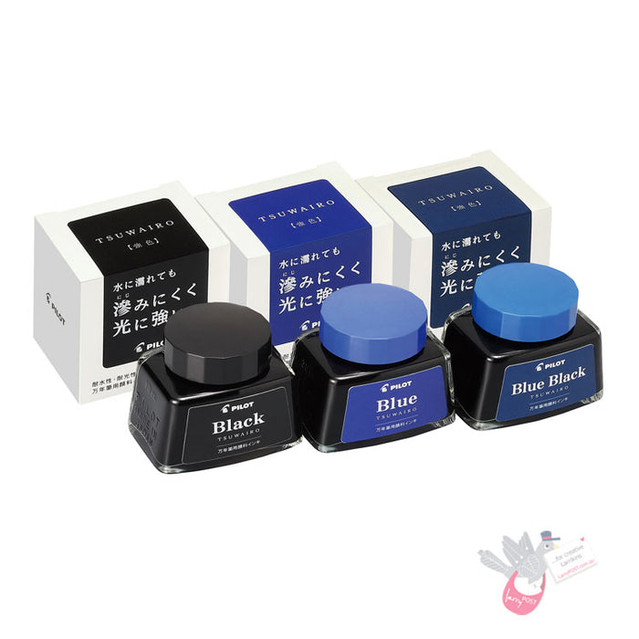PILOT Tsuwairo (Pigmented) Fountain Pen Ink - 30mL - Blue Black