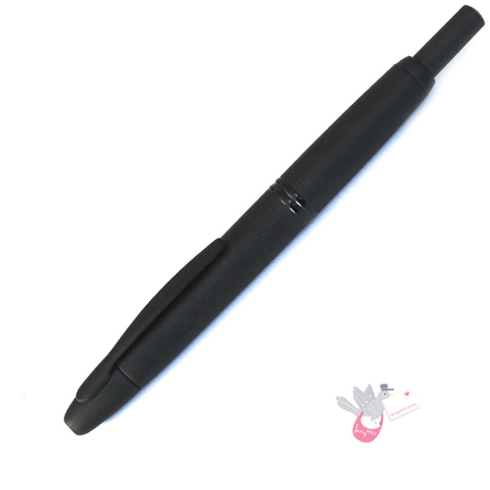 PILOT Capless (Vanishing Point) Fountain Pen (18ct Gold Nib & Con-40 Converter) - Matte Black - Medium