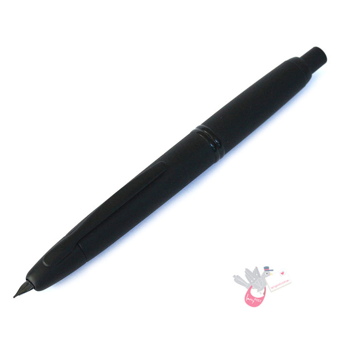 PILOT Capless (Vanishing Point) Fountain Pen (18ct Gold Nib & Con-40 Converter) - Matte Black - Medium