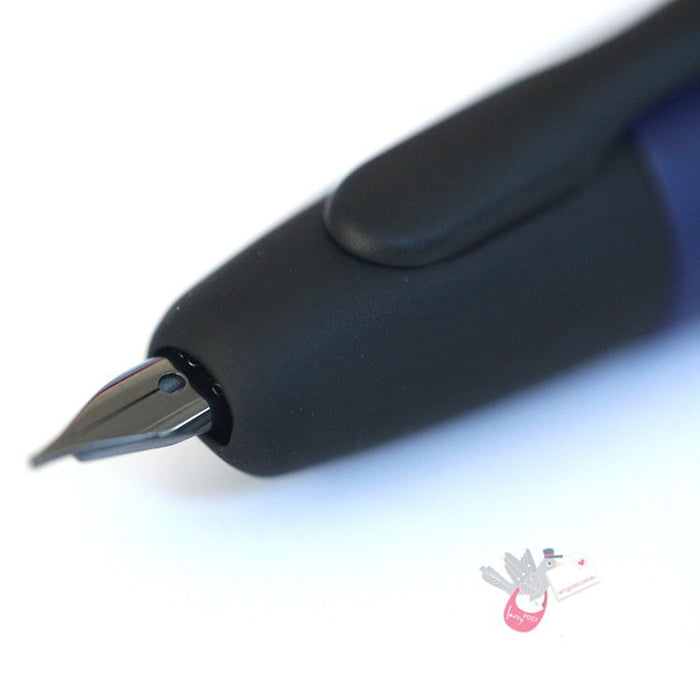 PILOT Capless (Vanishing Point) Fountain Pen (18ct Gold Nib & Converter-40) - Matte Blue - Stub (~1.1mm)