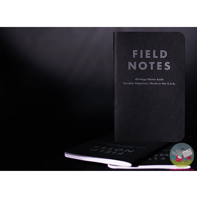 FIELD NOTES Pitch Black - Set of 3 - Pocket (A6 9 x 14cm) - Dot Grid