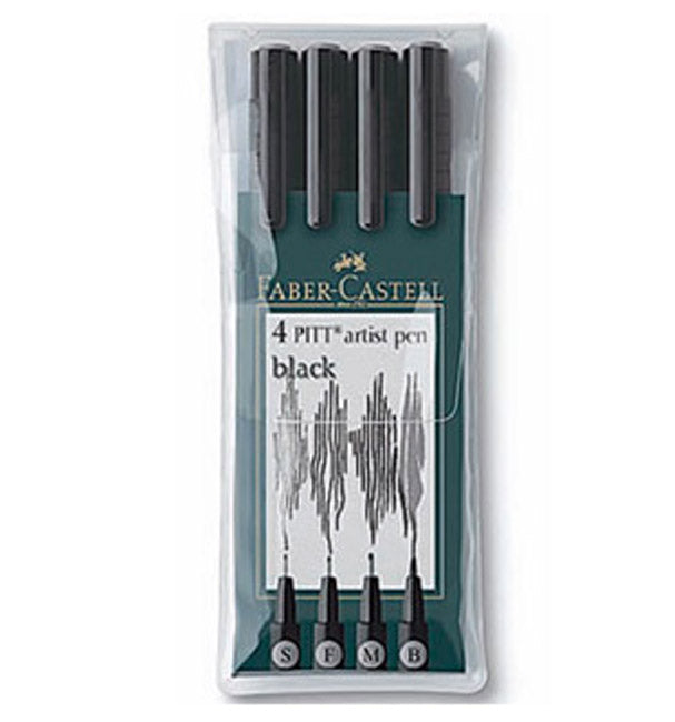 FABER-CASTELL Pitt Artist Pen - 4 (S, F, M, B) - Black