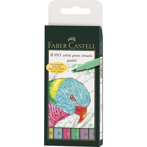 FABER-CASTELL PITT Artist Pen - 6 Brushes - Pastel