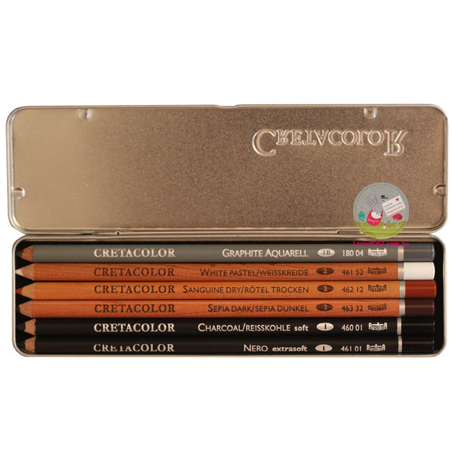CRETACOLOR Basic Pencils Pocket Set - 6 Asst