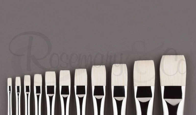 ROSEMARY & CO Series 2015 - Long Handle Brush - Bristle - Chungking Short Flat - Size 10 (20.1 x 24.9mm)