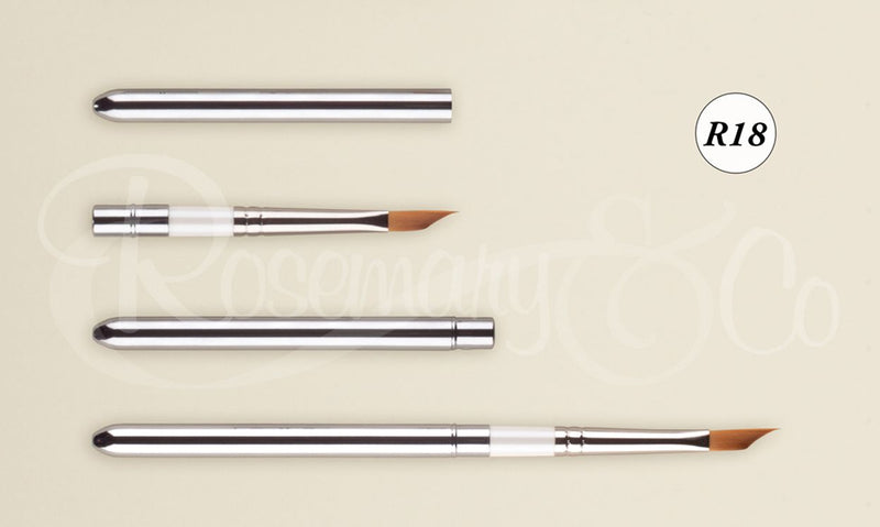 ROSEMARY & CO Reversible Pocket Brush - R18 - Golden Synthetic - Triangular - Size 8 (6 x 18mm) 