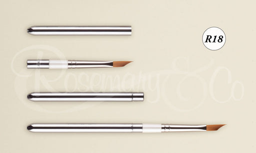 ROSEMARY & CO Reversible Pocket Brush - R18 - Golden Synthetic - Triangular - Size 8 (6 x 18mm) 