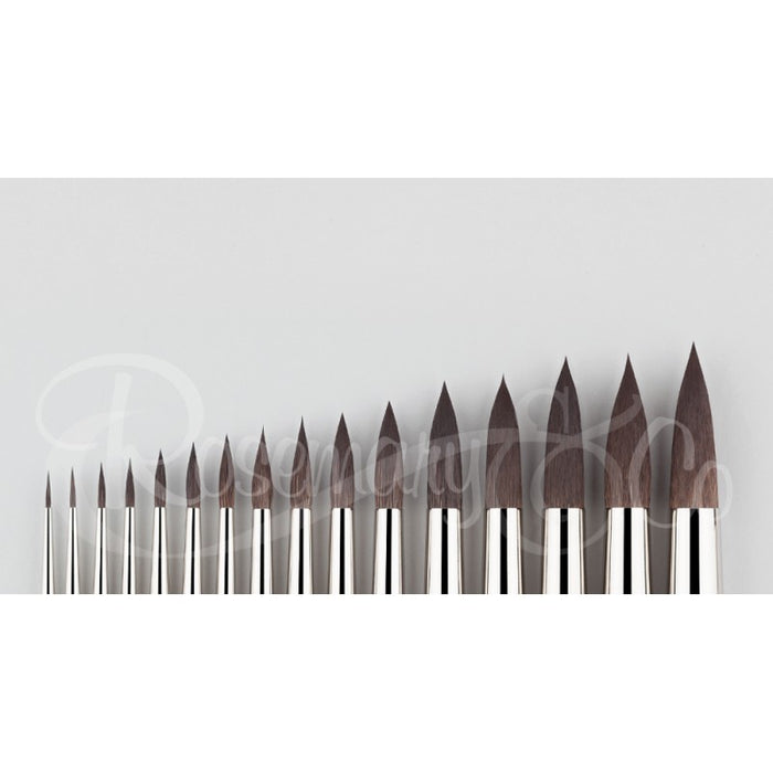 ROSEMARY & CO Reversible Pocket Brush - R9 - Pure Squirrel Hair Mop - Round Size 9 (5.5 x 24.5mm)