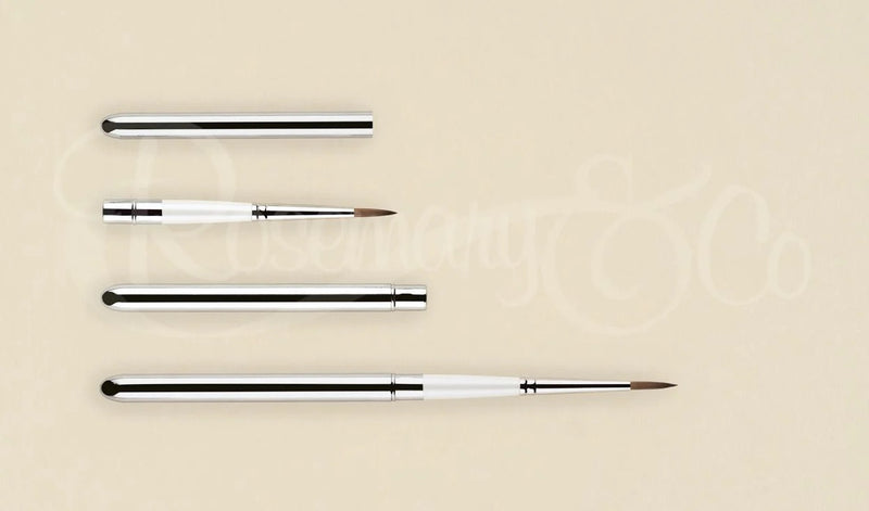 ROSEMARY & CO Reversible Pocket Brush - Red Dot (Synthetic Sable) - Round Size 4 (3.4 x 15.7mm) 