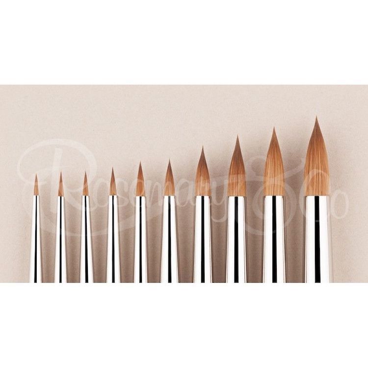 ROSEMARY & CO Watercolour Brush - Series 323 - Pure Kolinsky Sable Spotter - Size 2 (2.6 x 8.5mm)
