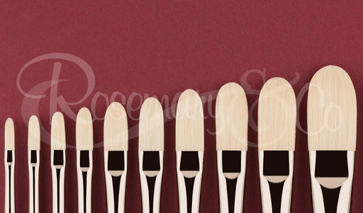 ROSEMARY & CO - Long Handle Brush - Ultimate Bristle - Filbert - Size 4 (9.5 x 22.5mm)