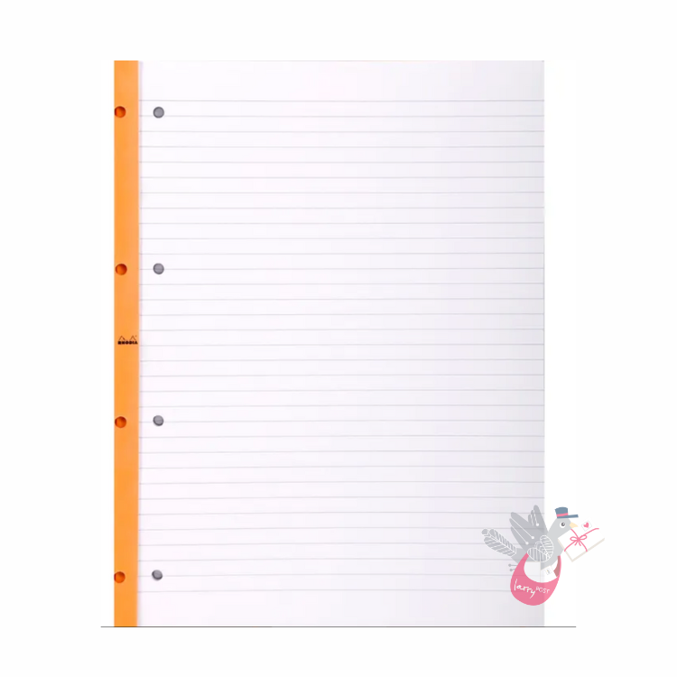 RHODIA Side-Stapled Pad with 4 Holes - Orange - A4 - Ruled (with margin)
