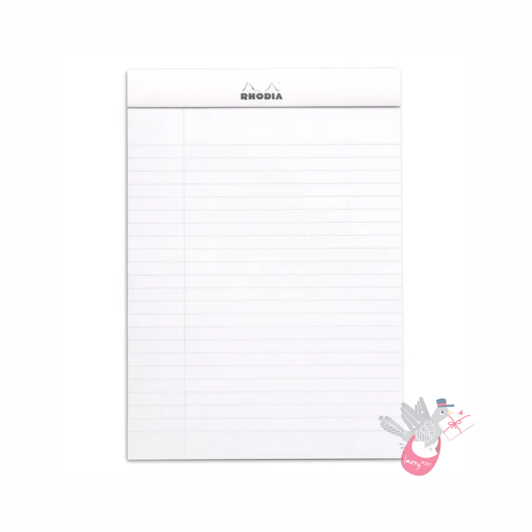 RHODIA No. 16 Top-Stapled Pad - White - A5 - Ruled (with margin)