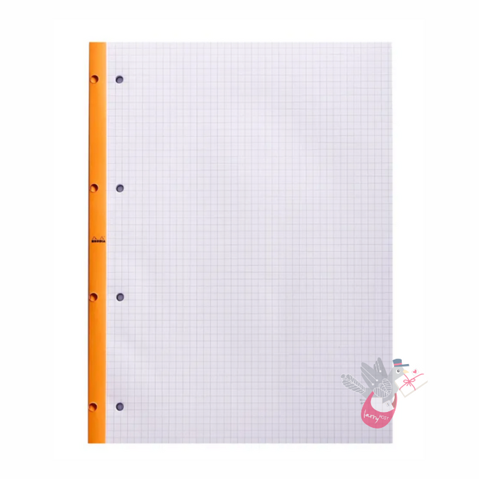 RHODIA Side-Stapled Pad with 4 Holes - Orange - A4 - Grid