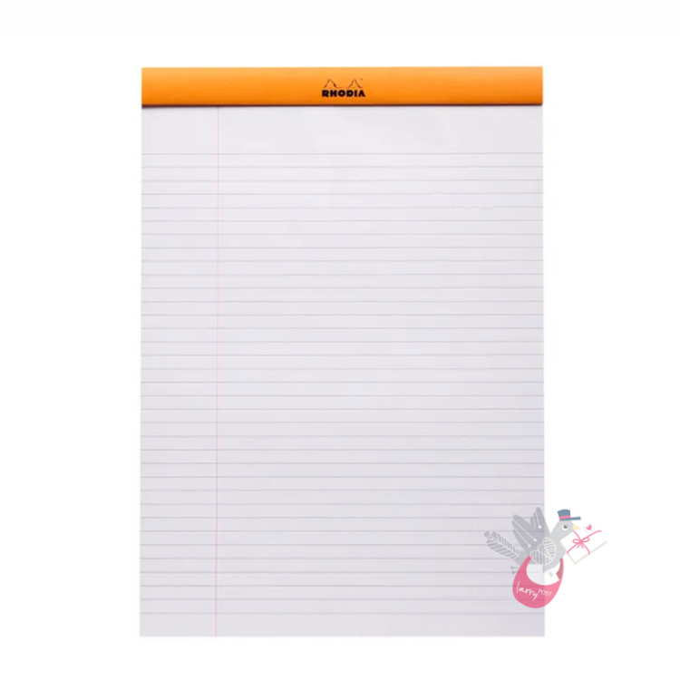 RHODIA No. 18 Top-Stapled Pad - Orange - A4 - Ruled (with margin)