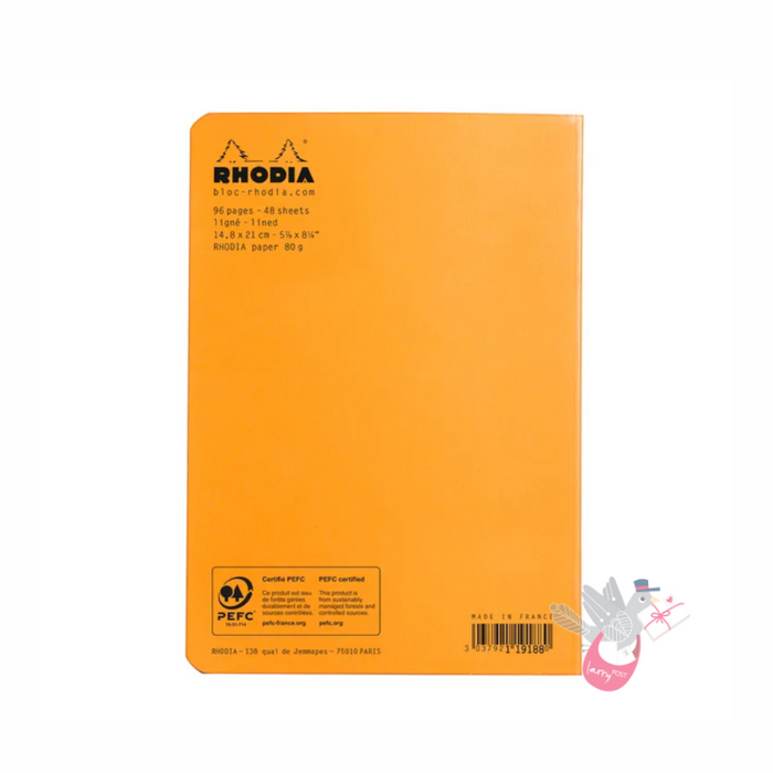 RHODIA Side-Stapled Notepad - Orange - A5 - Ruled