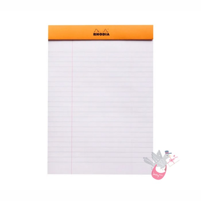 RHODIA No. 16 Top-Stapled Pad - Orange - A5 - Ruled (with margin)