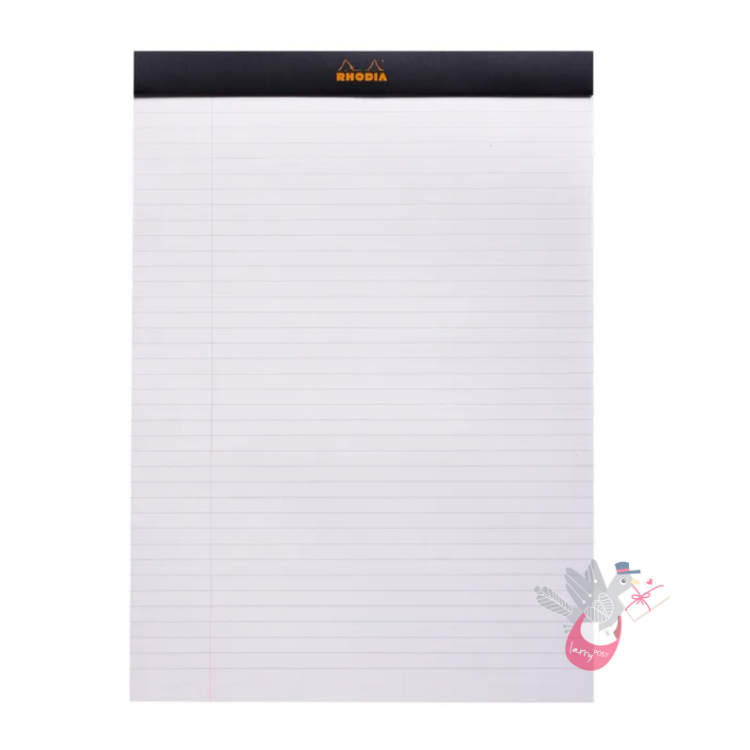 RHODIA No. 18 Top-Stapled Pad - Black - A4 - Ruled